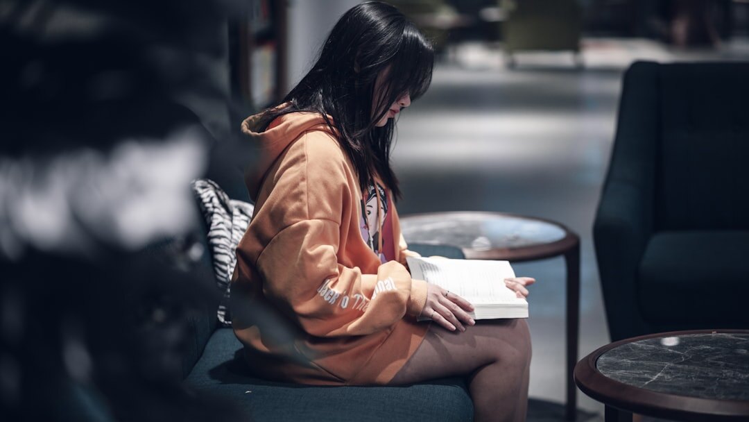 woman reading script on set